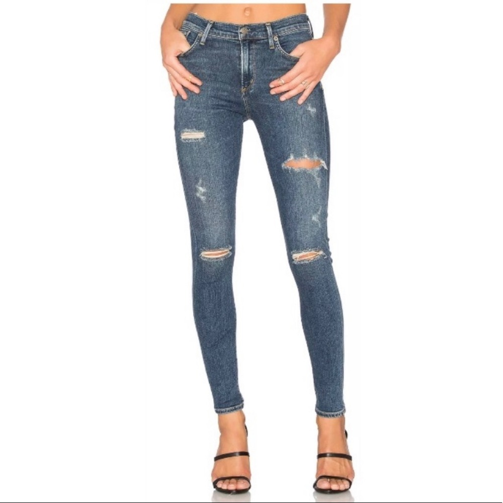 AGOLDE Sophie High Rise Destroyed Skinny Jeans in Kansas City Size 25